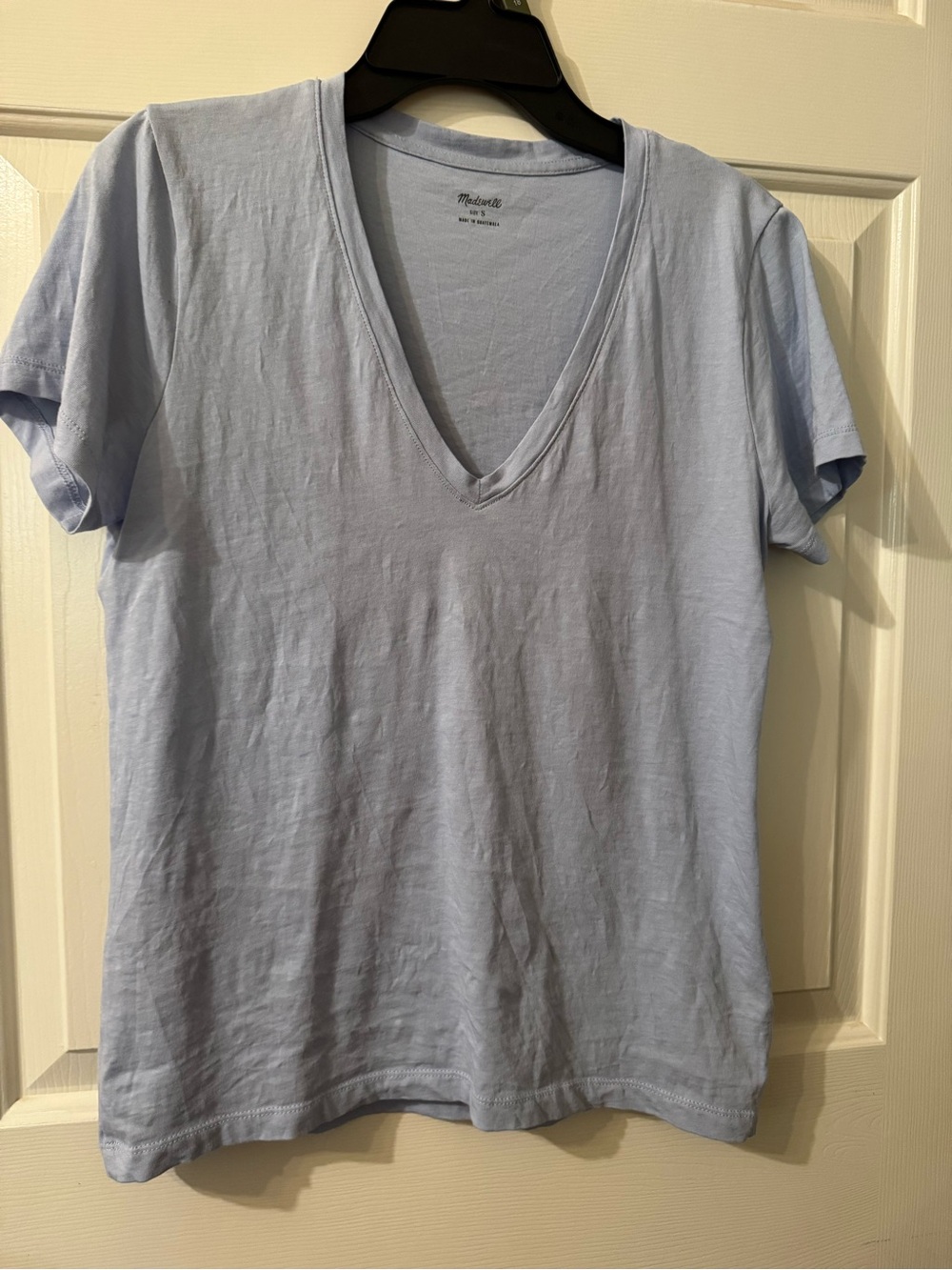 Madewell Pale Blue V-Neck Short Sleeve Tee